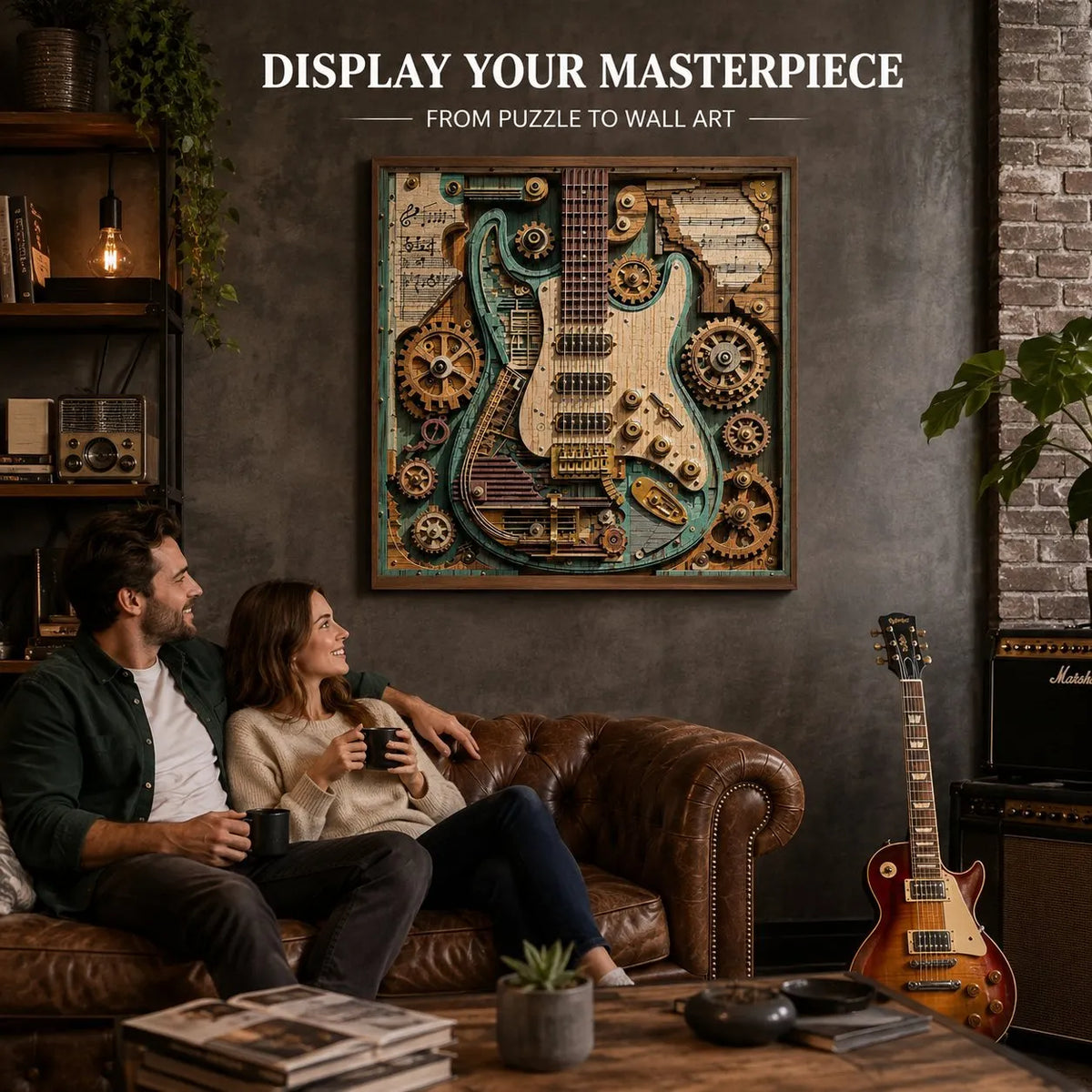 🎉🎸 Gears & Strings 1000-Piece Steampunk Guitar Puzzle ⚙️✨