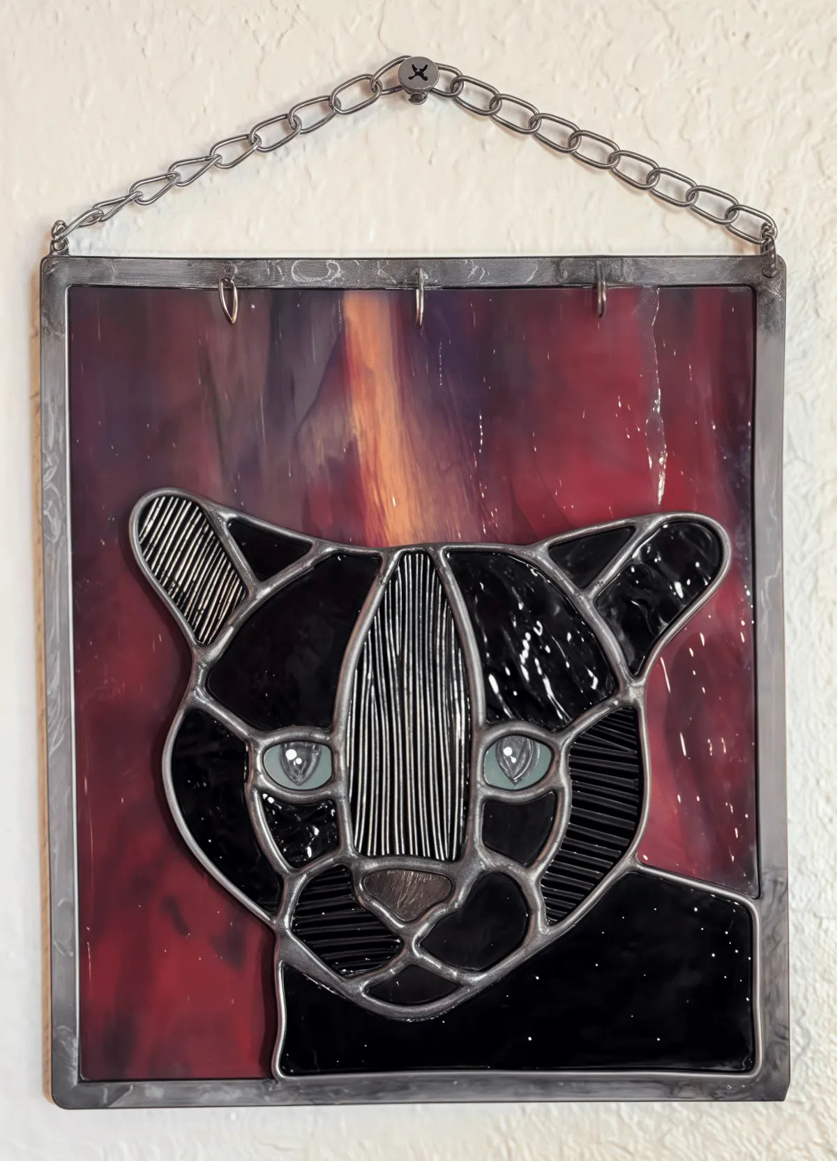 🔥Last Day 49% OFF -  🐆✨Stained Glass Black Cat Suncatcher Window Hanging Decor, Interchangeable Hat Design
