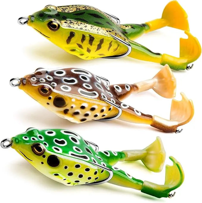 🎉🔥HOT SALE🔥🐸Frog Lure Bass Trout Realistic Prop with Weedless Hooks for Freshwater Saltwater