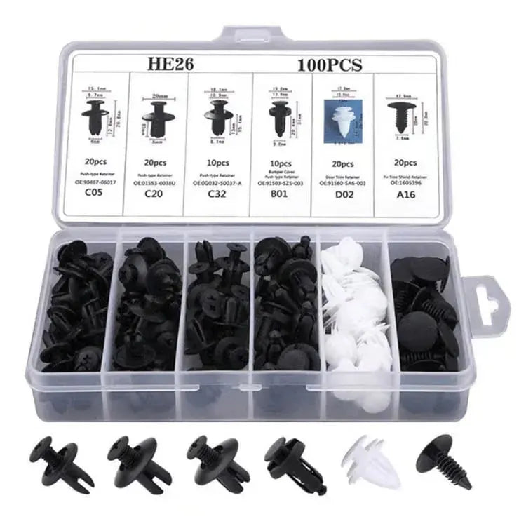 🔥 HOT SALE 🔥Expansion Screw Clips Set for Automobiles Mudguard Leaf Plates Door Panel Clips(100 PCS)