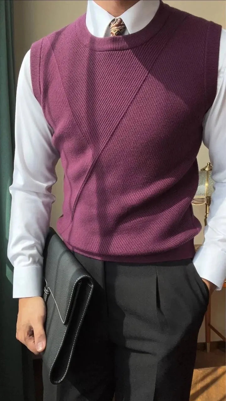 Round Neck Warm Knit Vest (Buy 2 Free Shipping)