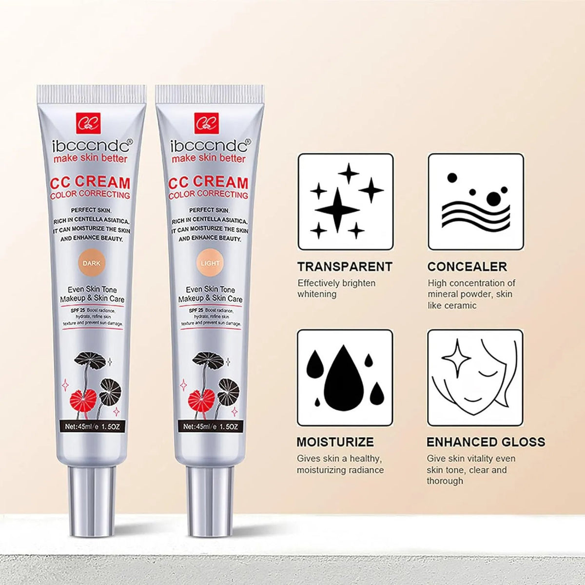 🔥 HOT SALE 🔥💕Hydrating CC Cream Foundation with Centella Asiatica❄️