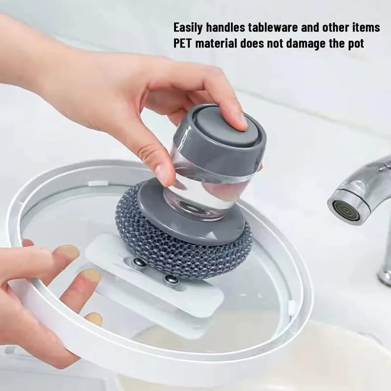 🔥HOT SALE🔥💕New Year event 💖-Automatic Liquid Filling Good Handle Soap Dispense Palm Kitchen Brush for Bowl Sink Cleaning Pot Comfortable