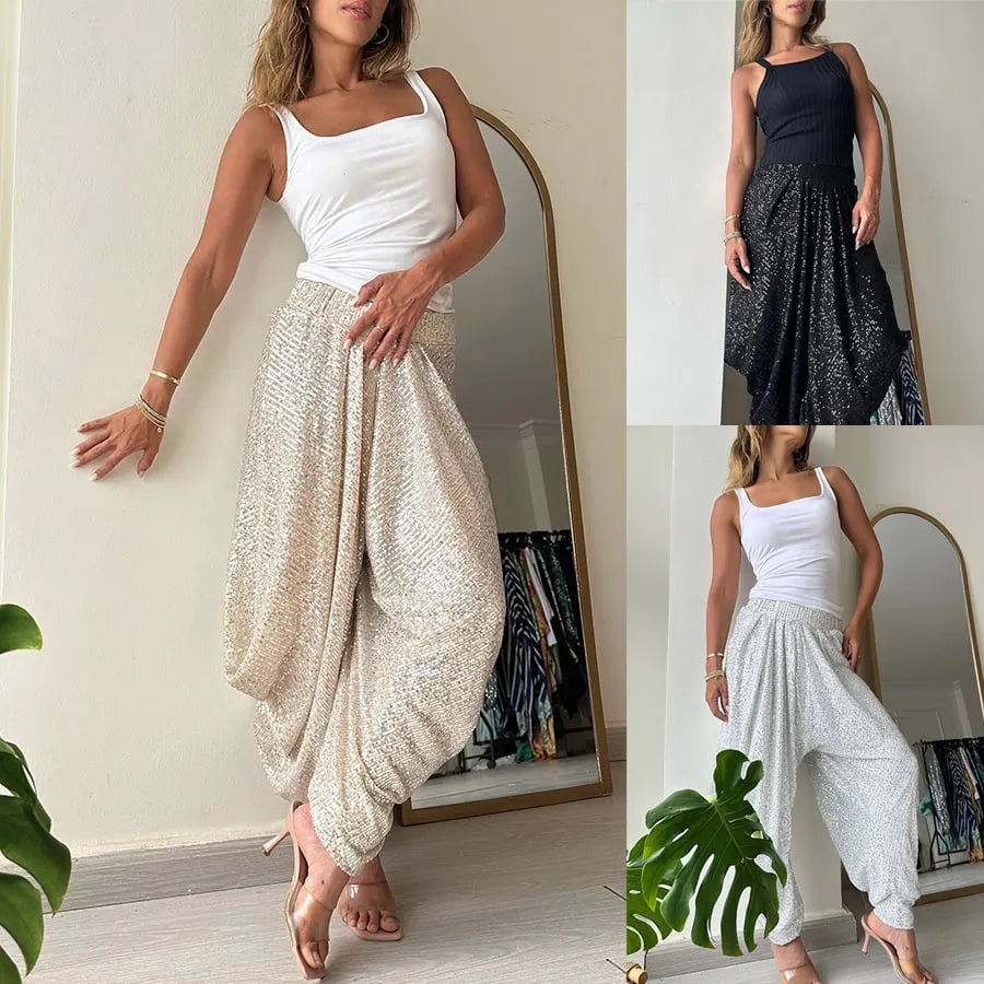 Loose sequined bloomers