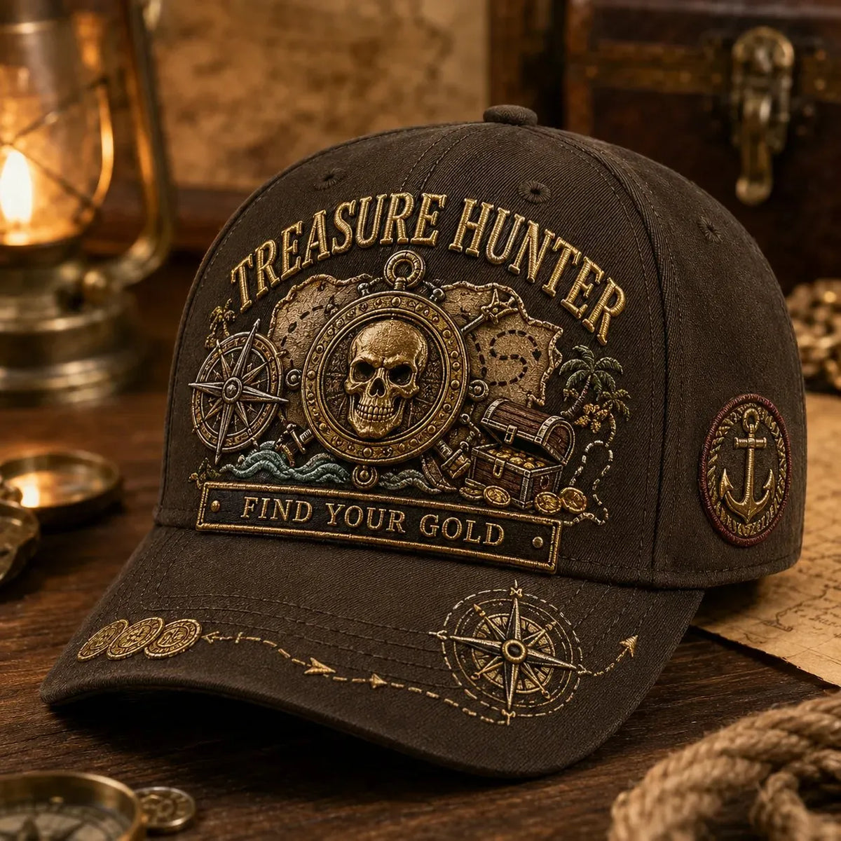 🏴‍☠️ Pirate Legend Embroidered Baseball Cap | Vintage Nautical Skull Adjustable Hat for Halloween, Travel & Everyday Wear