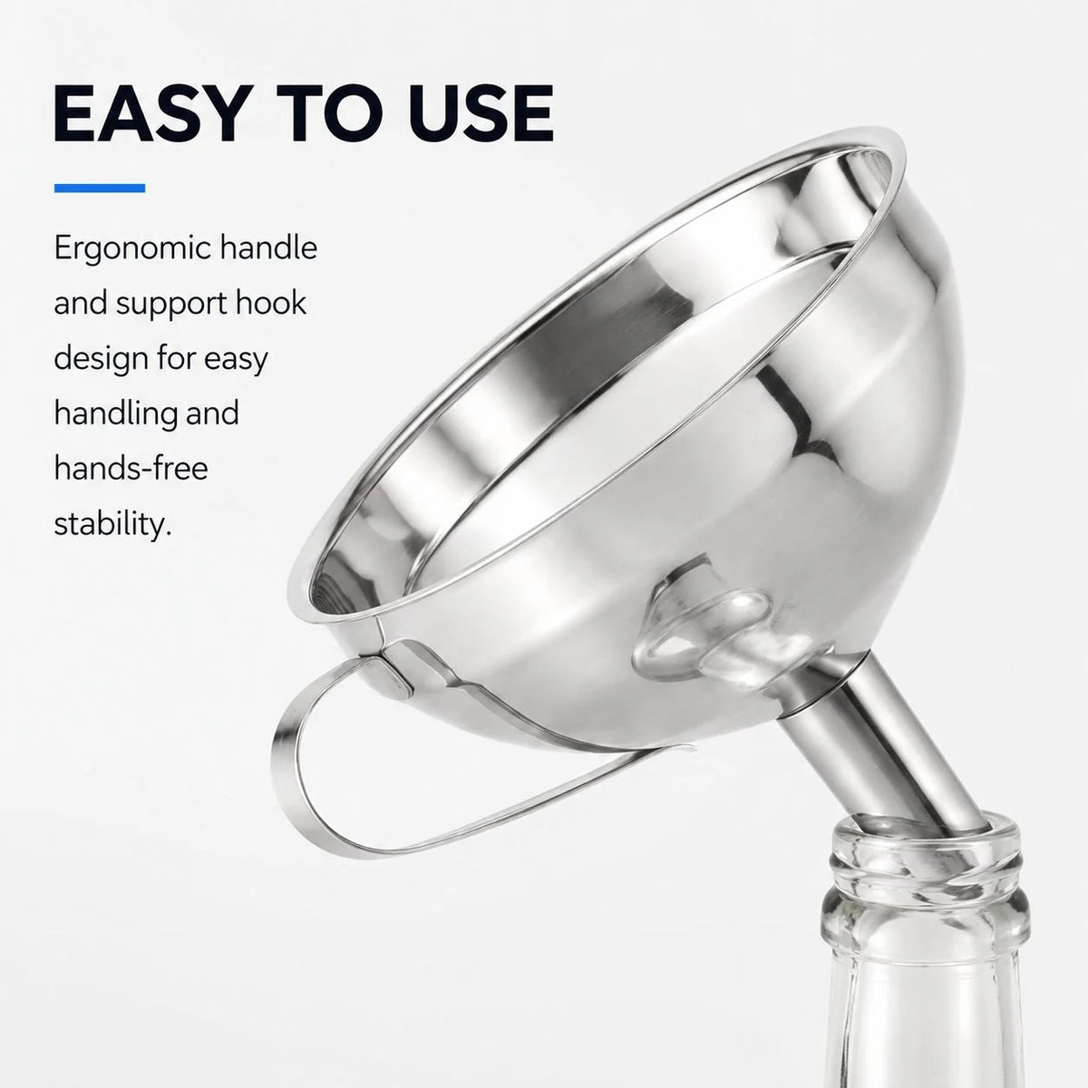 🔥HOT SALE🔥5 1/2-Inch Stainless Steel Funnel with Detachable Strainer