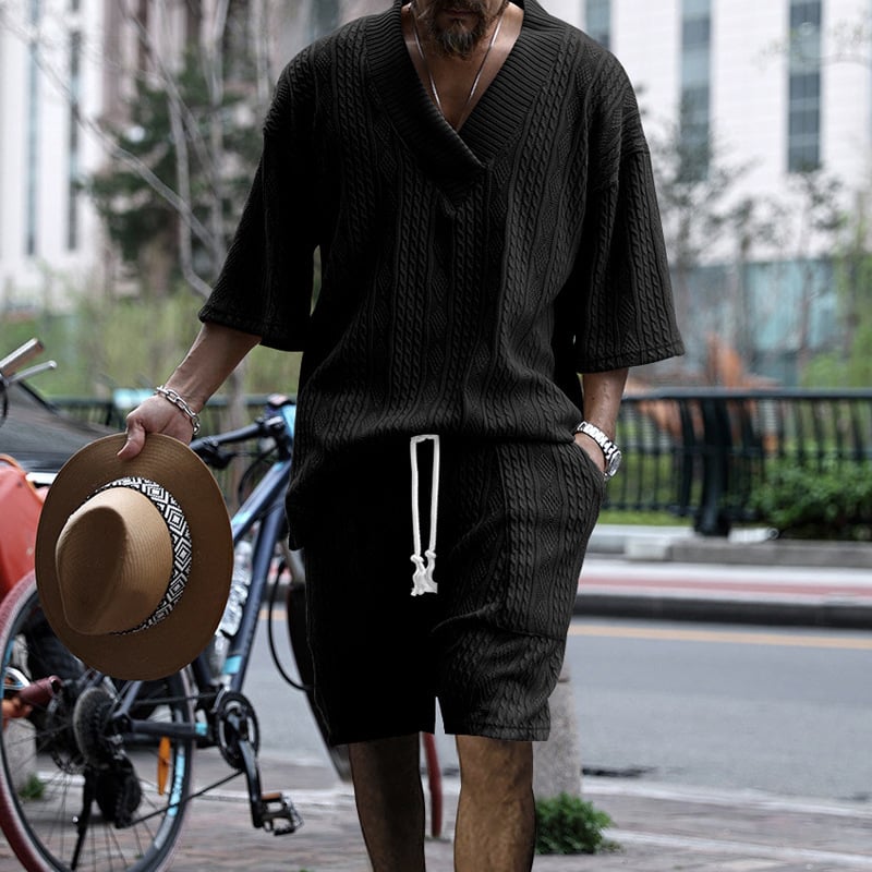 Casual Cable Knit T-shirt Set