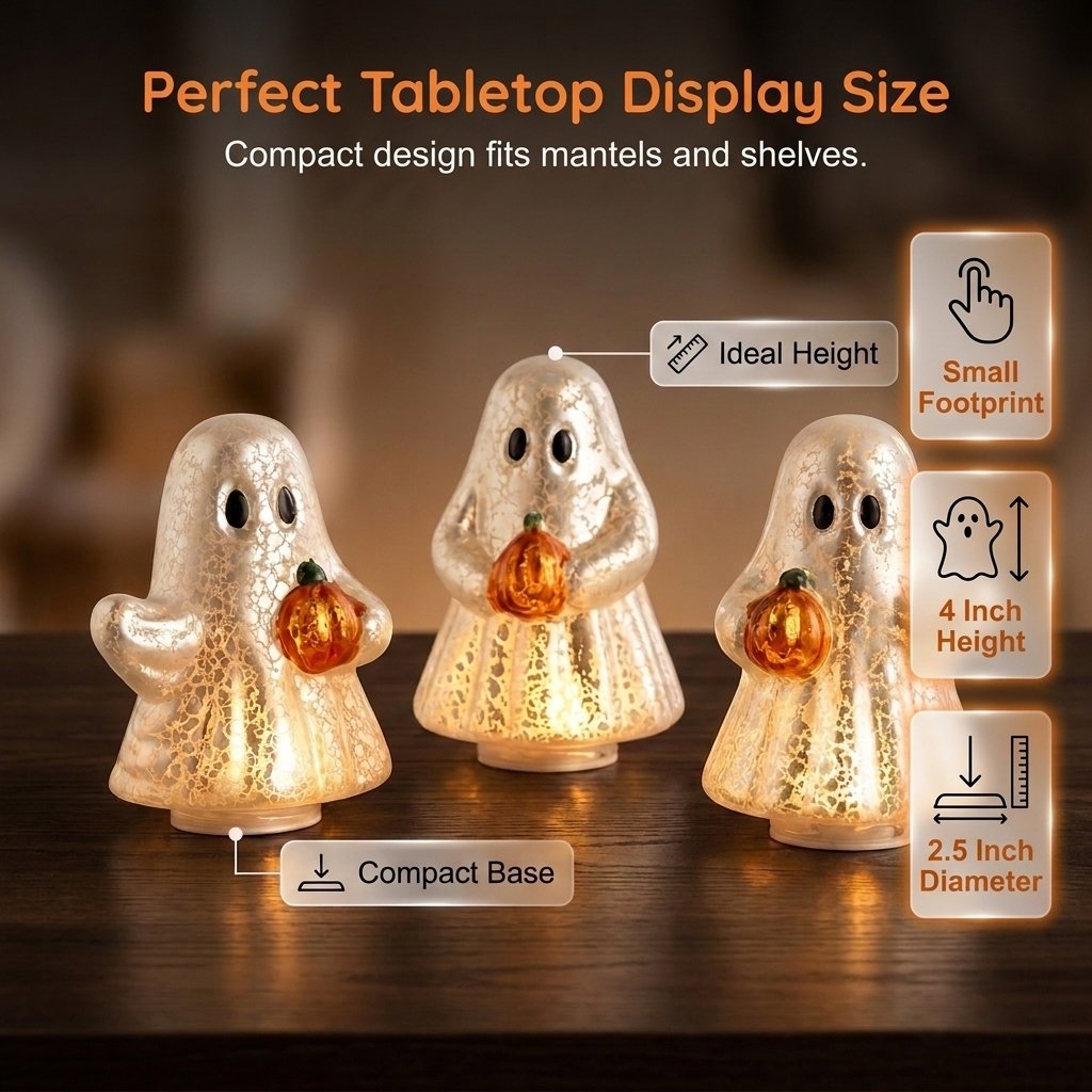 🔥HOT SALE🔥⚡Light-Up Mercury Glass Ghost Figurines