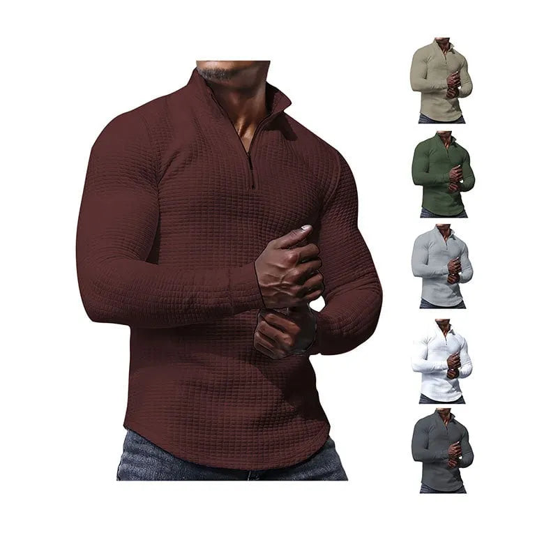 🎁Last Day Promotion 49% OFF🔥Men's Regular Fit Plain Half Zip Up Sweatshirt