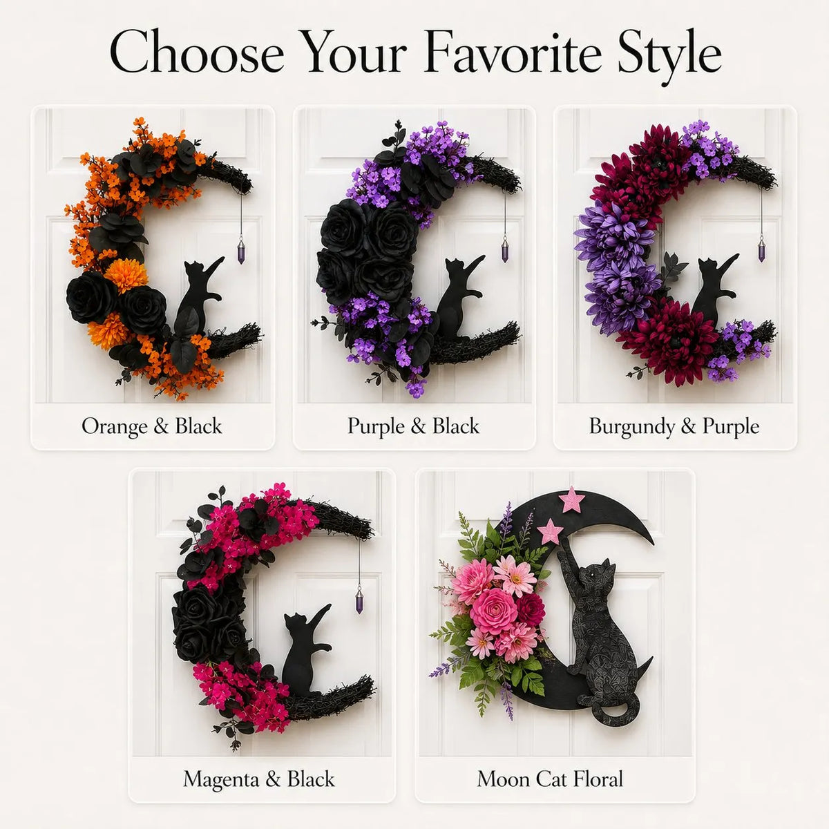 🎉49% OFF - 🐈‍⬛🌙Handmade Halloween Cat Wreath(📦Buy 2 Free Shipping)