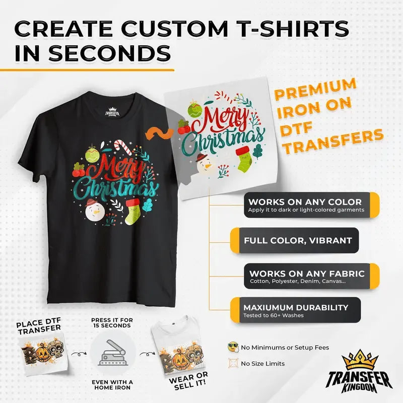 🔥Christmas Sale-49% OFF | 🎄 15PCS Christmas Mystery DTF Transfer Bundle 🎅🔥for T-Shirts, Totes & DIY Gifts