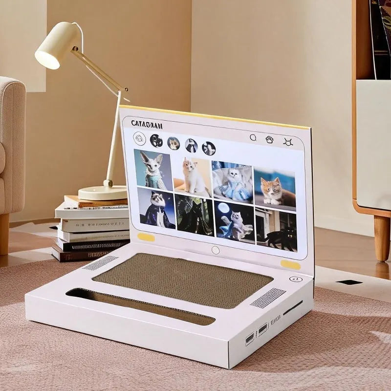 🔥HOT SALE🔥ScratchPad Pro Cardboard Laptop Cat Scratcher | Funny & Functional Cat Toy for Indoor Cats
