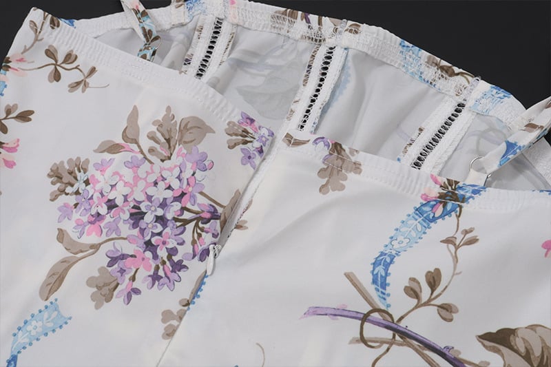 Cream Floral Print Sundress