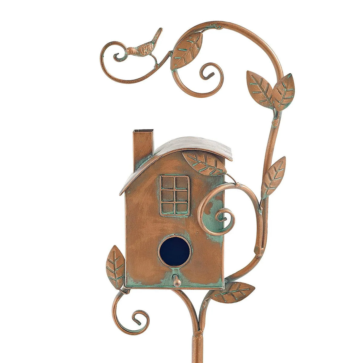 Handmade Metal Birdhouse Garden Stakes