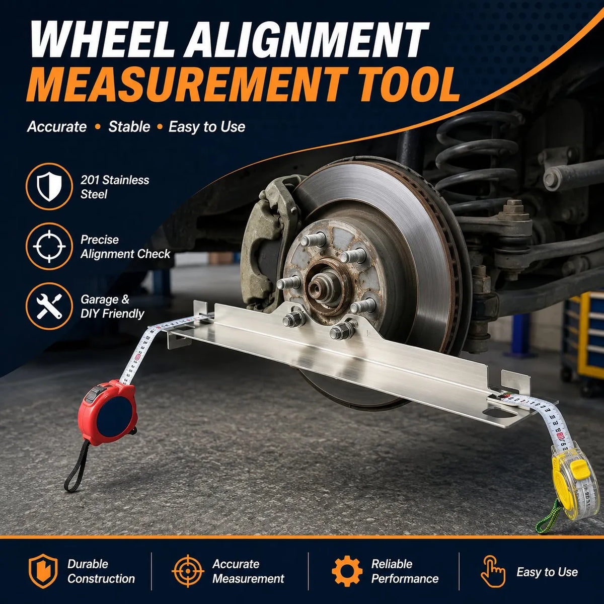 Toe Alignment Tool Plates Heavy Duty Upgrade Stainless Steel Wheel Alignment Tool Plate, with Hanging Holes for Easy Wall-Mounted Storage