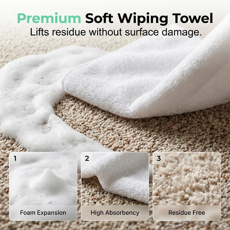 🎉Waterless Carpet Foam Stain Remover with Towel