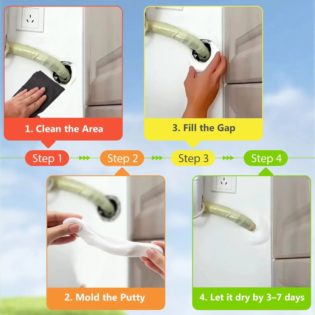 🎉10Pcs Professional Sealant Clay - Waterproof & Anti-Insect Wall Hole Filler Mud