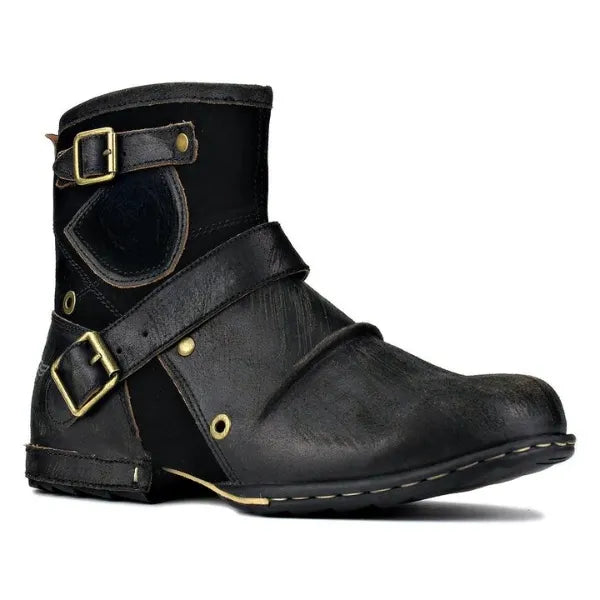 Genuine Leather Zipper-up Men's Ankle Boots