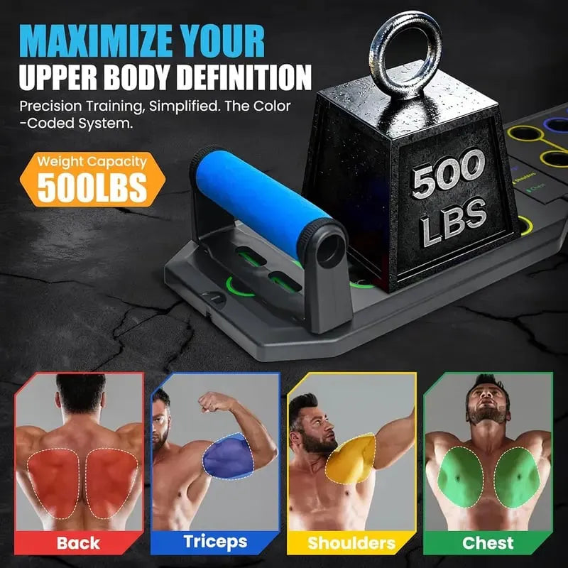 🔥HOT SALE🔥Enhanced Push-up Board Fitness Kit with 30 Holes-Portable Home Exercise Equipment