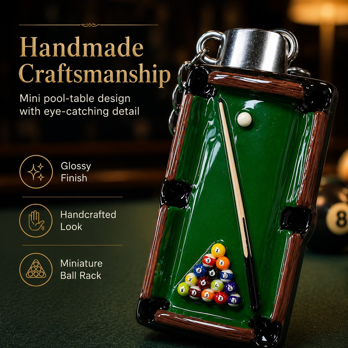 Mini Billiard Table Lighter, Pool Table Shape Novelty Flame Lighter Gift