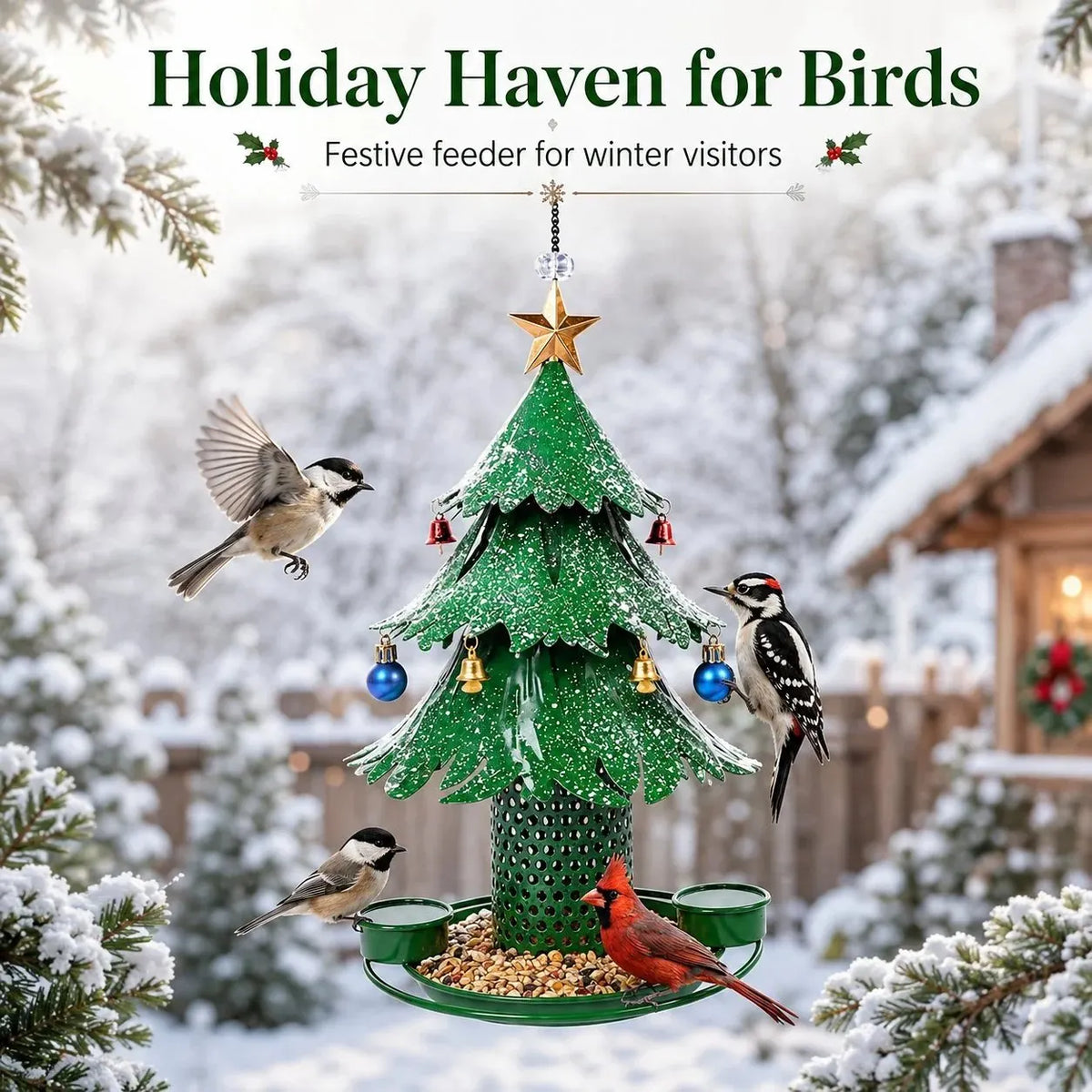 🎉Christmas Tree Bird Feeder 🎄 Festive Backyard Holiday Decor