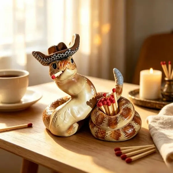 🔥HOT SALE🔥🐍 Snake-Shaped Match Holder – Creative Decorative Match Holder