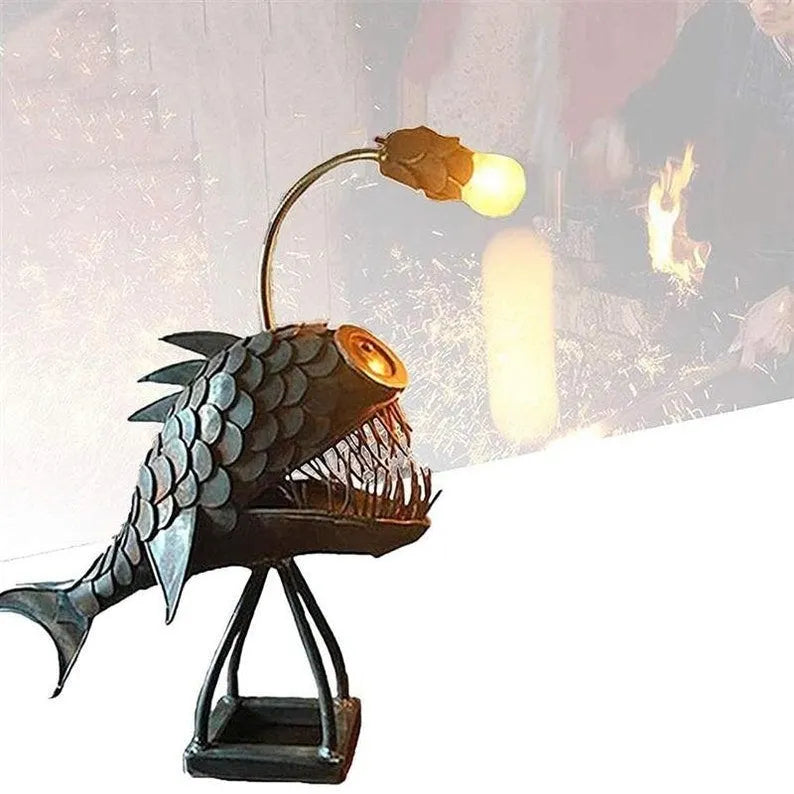 🐠Foolish Shark Night Light-Rustic Style Fish Statue Light🔥