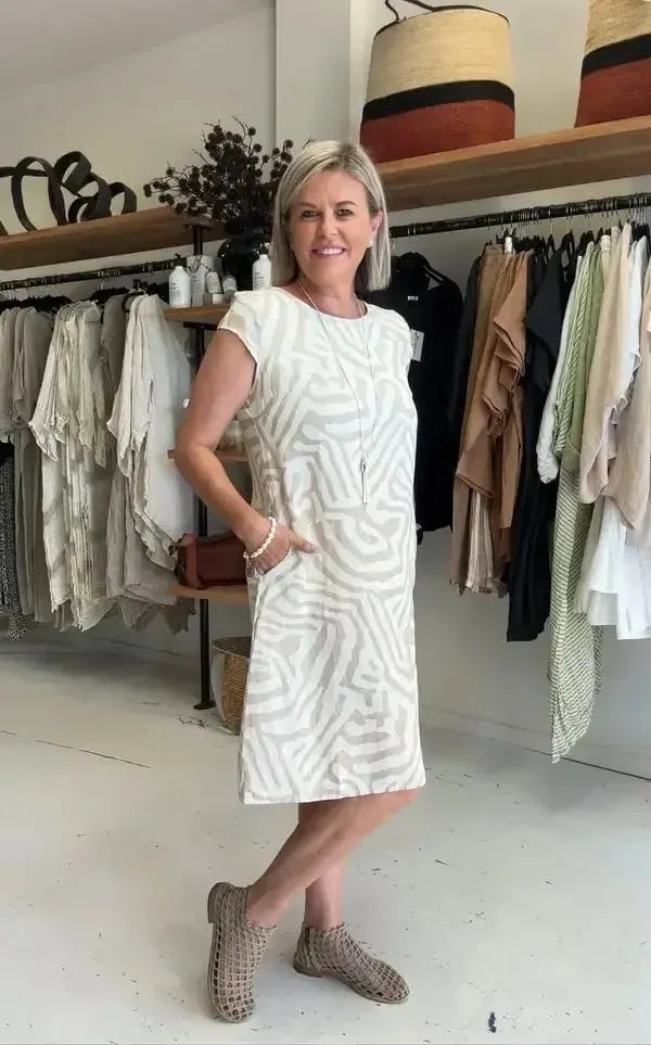 Zebra Flow Dress: Unleash Wild Boho Elegance with Effortless Style