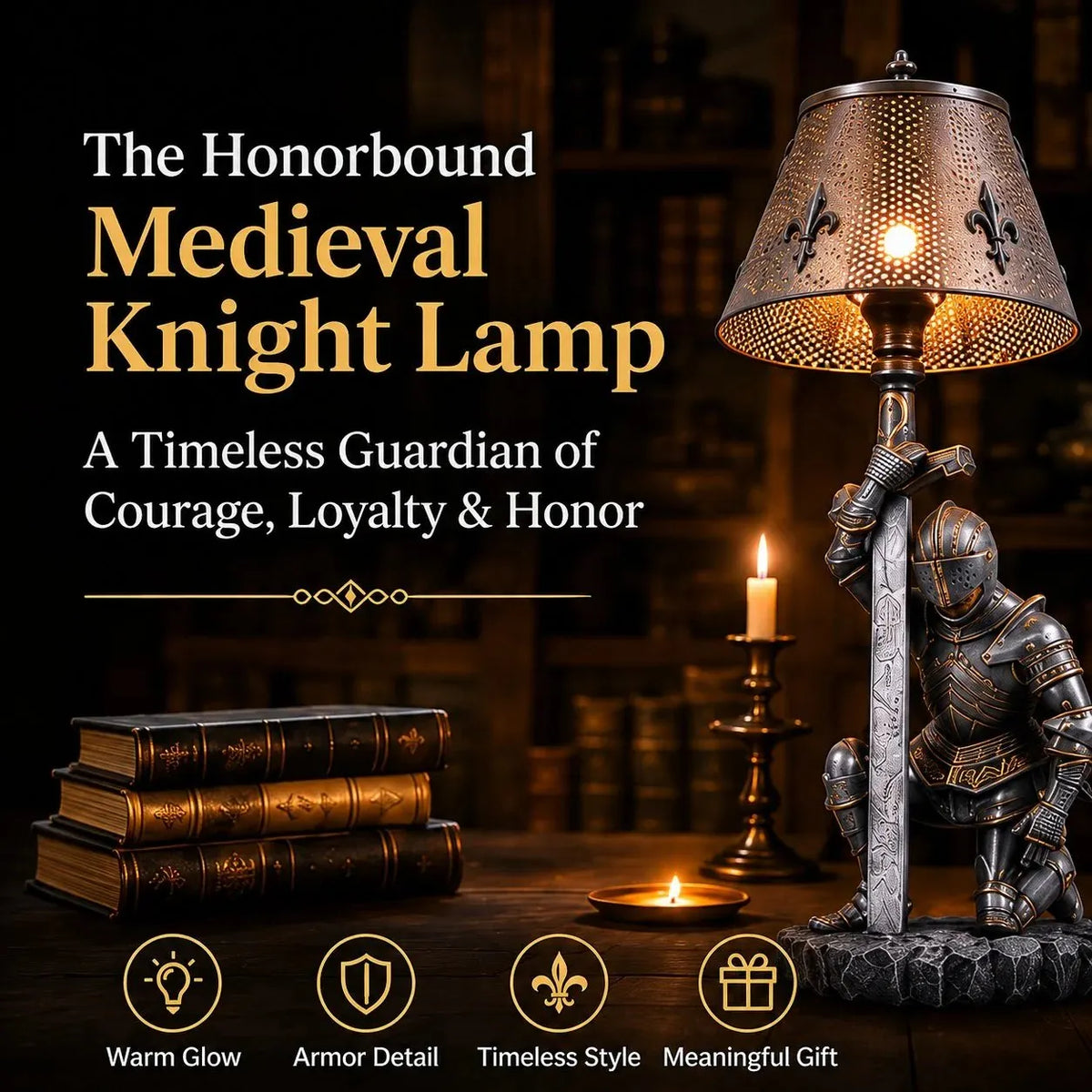 ⚔️ The Honorbound Medieval Knight Lamp - A Timeless Guardian of Courage, Loyalty & Honor🏅