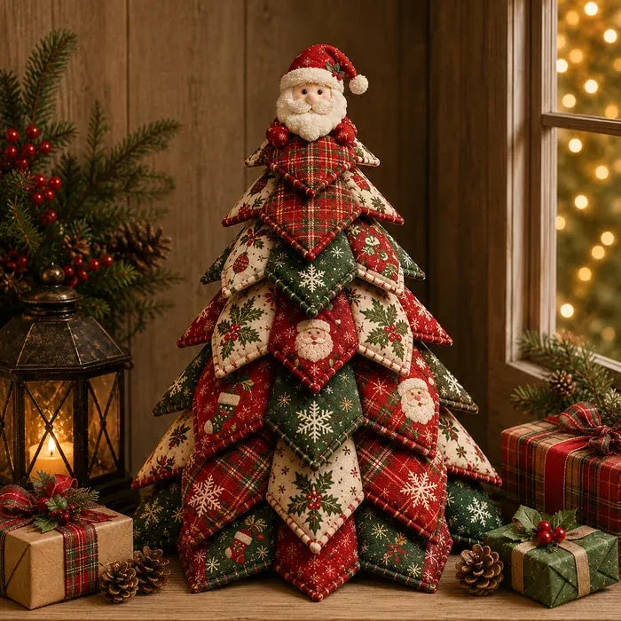 🔥 HOT SALE 🔥🔥LAST DAY 49% OFF - 🎄🧵DIY Quilted Christmas Tree Kit – Handmade Fabric Holiday Tabletop Tree Decor