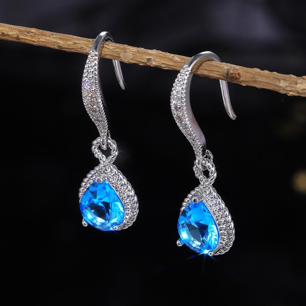 Waterdrop Cube Earrings for Women