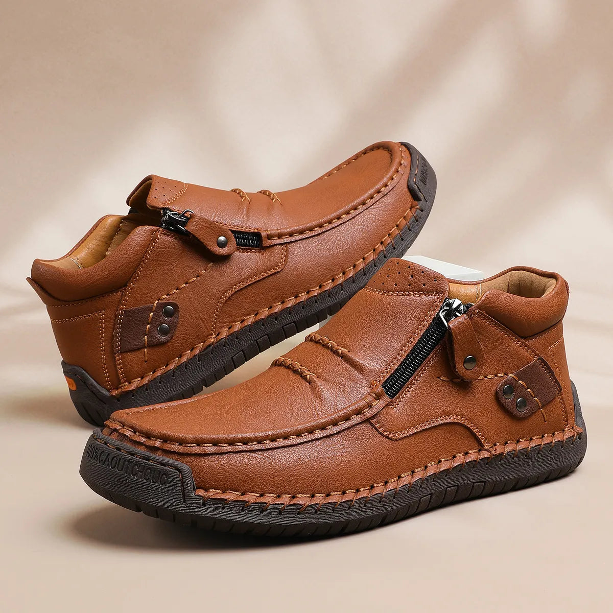 Men’s Handmade Premium Leather Slip-On Driving Boots