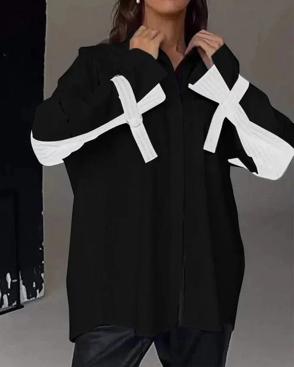 Women's Contrast Color Patchwork Shirt Top (Buy 2 Free Shipping)