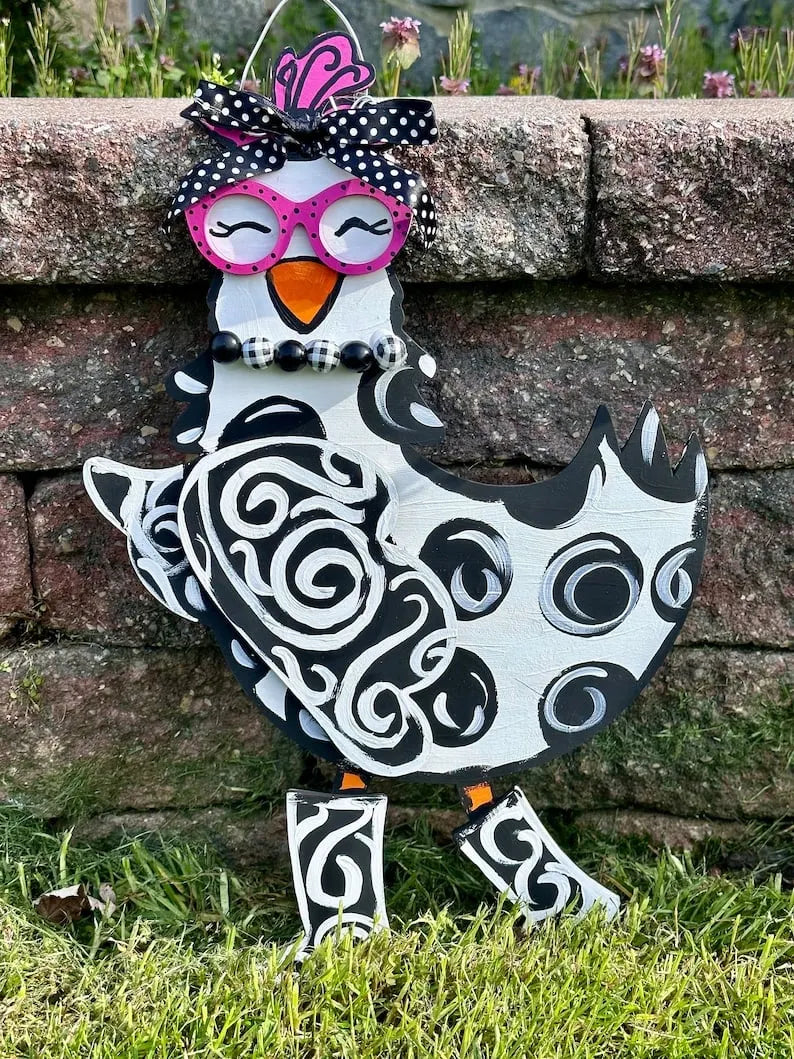 🐔Funny Chicken Wooden Door Hanger