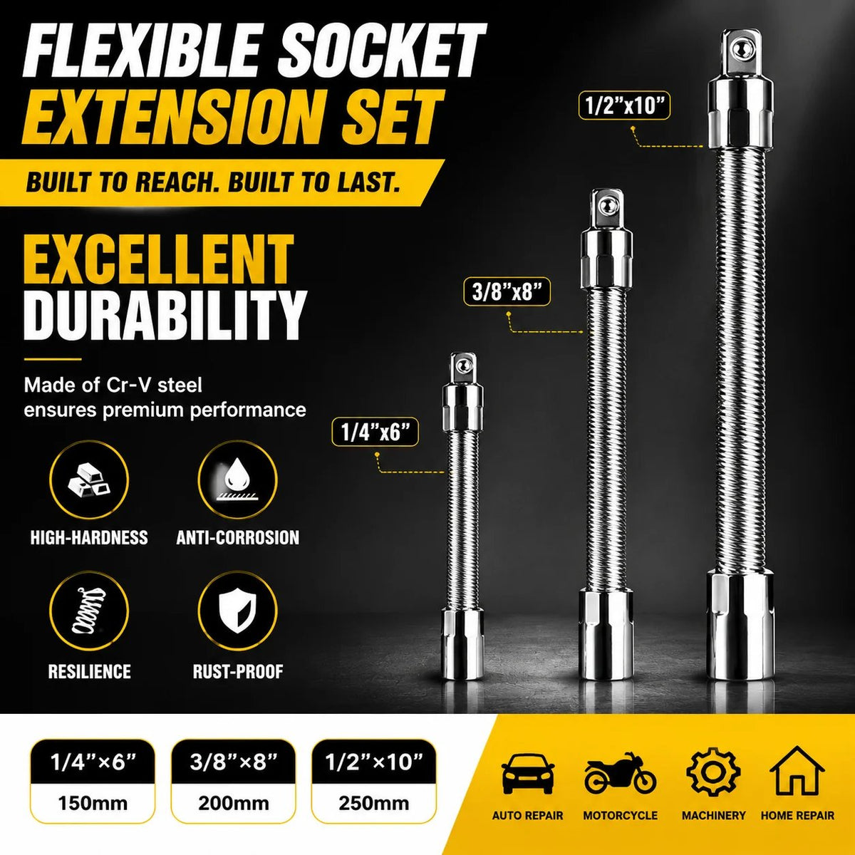 🎉Hot sell Universal Flexible Wrench Socket Tool – High Torque & Tight Space Repair Adapter