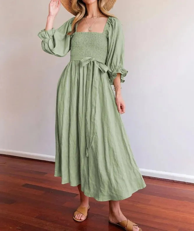 🔥Last Day Promotion - BUY 2 FREE SHIPPING🔥French Ruffled Lantern Sleeves Multi-wear Dress
