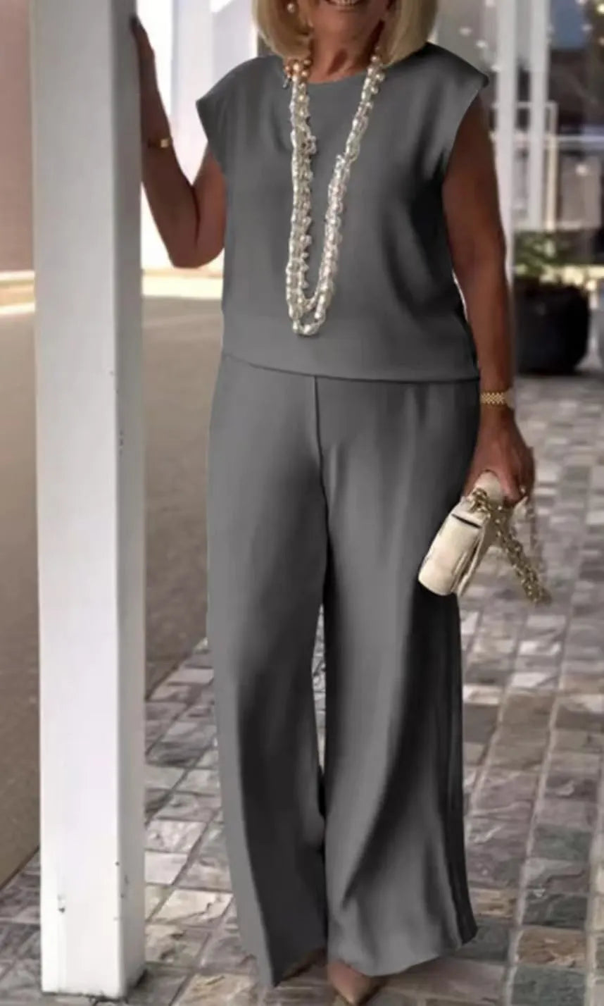 💕Limited Time 48% Off💕Women's Crew Neck Sleeveless Top and Pants Set