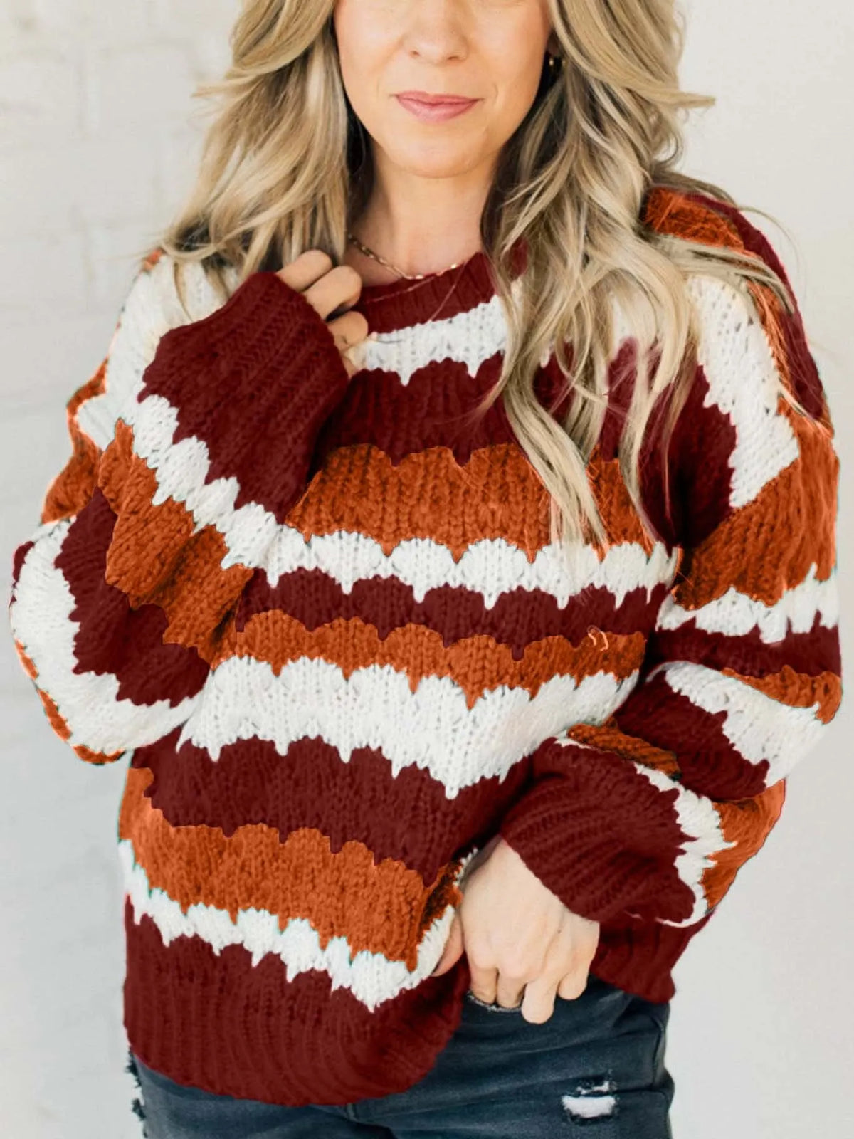Christmas themed Scalloped Holiday Sweater