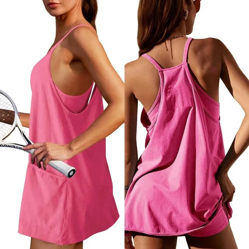 🔥Summer Sale 49% OFF💃Casual Sleeveless Mini Dress With Built-In Shorts