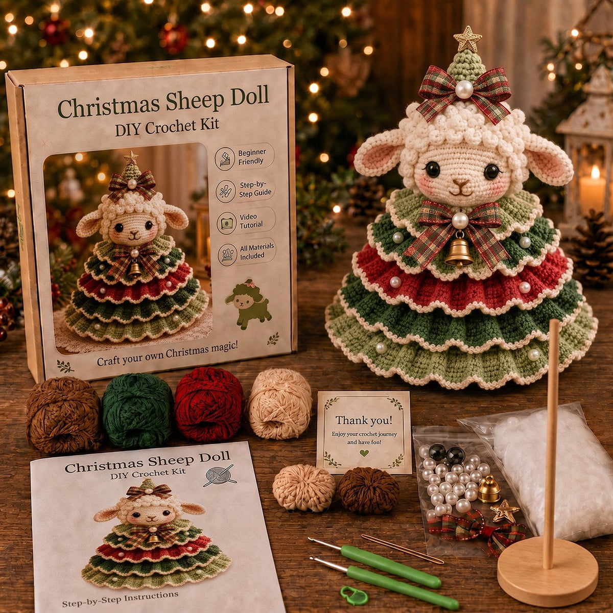 🎉🎄 Crochet Animal Christmas Tree DIY Kit