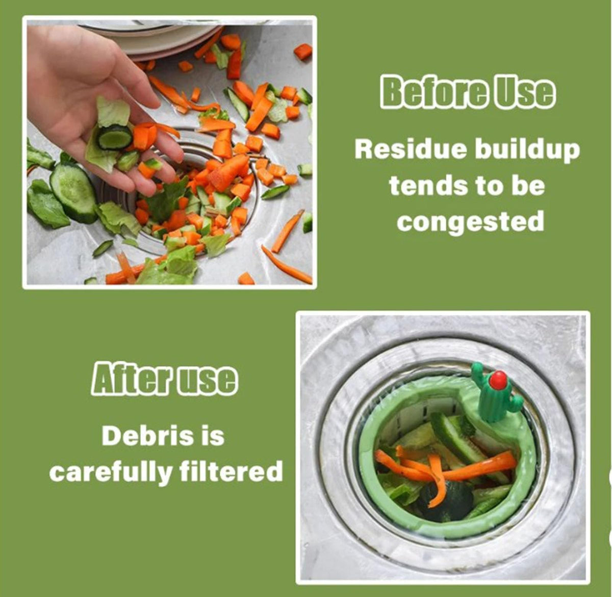 Cactus Kitchen Automatic Dumping Sink Filter