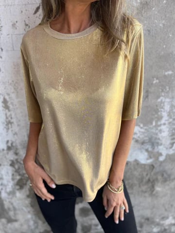 Women's Round Neck Mercerized Fashion Casual T-shirt
