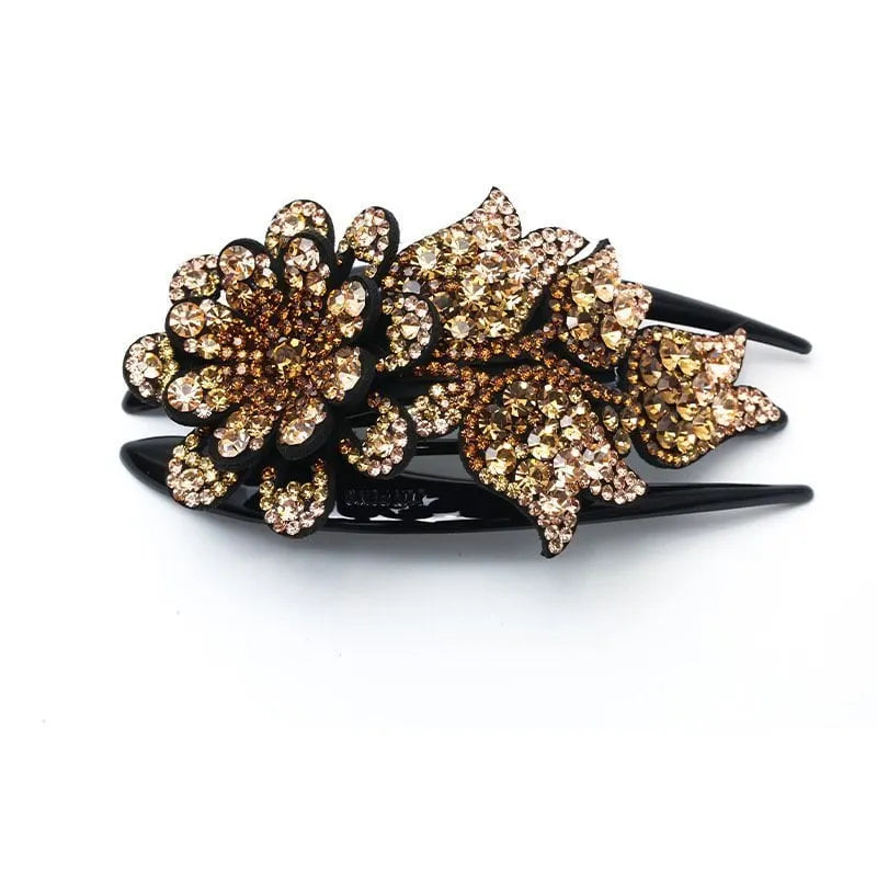 BUY 2 GET 1 FREE🎁Rhinestone Double Flower Hair Clip