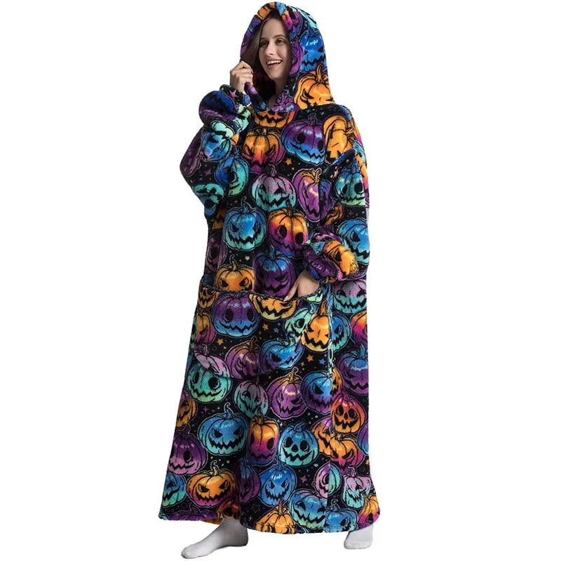 Cute Cartoon Print Hoodie Blanket