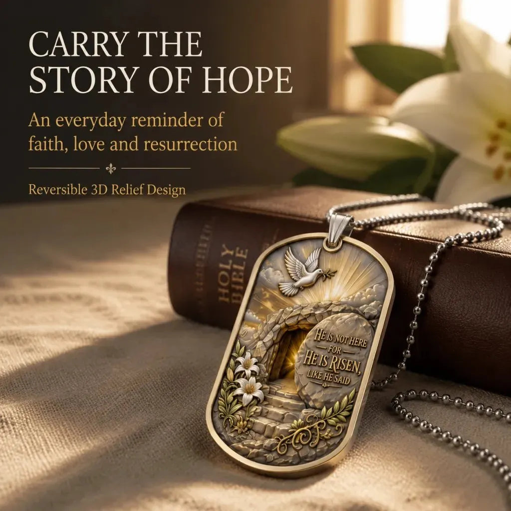 🔥HOT SALE🔥💥🏆Personalized "Greater Love" 3D Jesus Dog Tag Necklace ✝️❤️