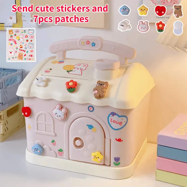 Kawaii Piggy Bank Anime Cartoon Cute Square Money Boxes Piggy Bank-buy 2 free shipping