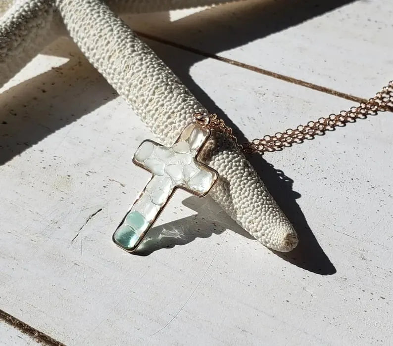 Sea Glass Cross Necklace