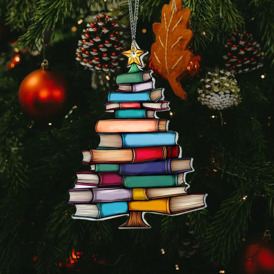 🔥LAST DAY 50% OFF - 🎄📚✨Christmas Book Tree Suncatcher Ornament