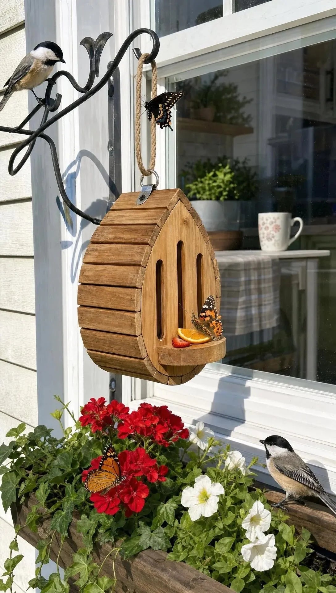 🔥HOT SALE🔥🎉Handmade Garden Butterfly House with Feeder Station🦋