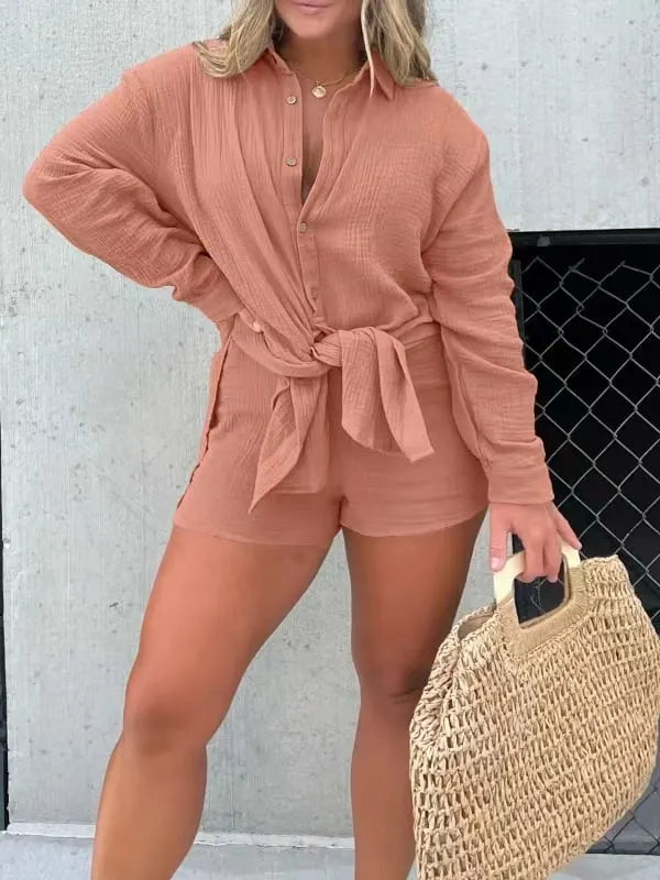 Double-layer Shirt & Shorts Romper Dress (Buy 2 Free Shipping)